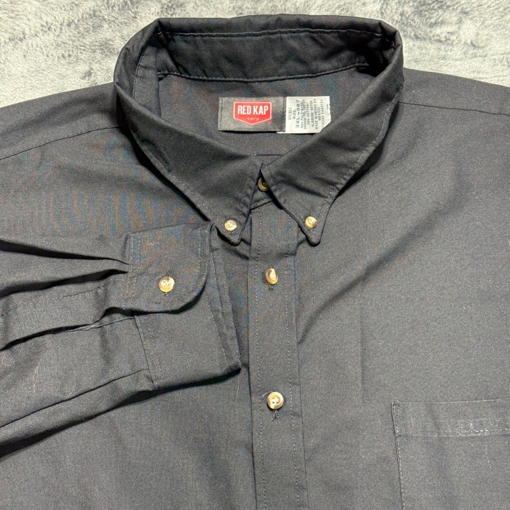 Red Kap Button-Down Shirt Men 3XL Black‎